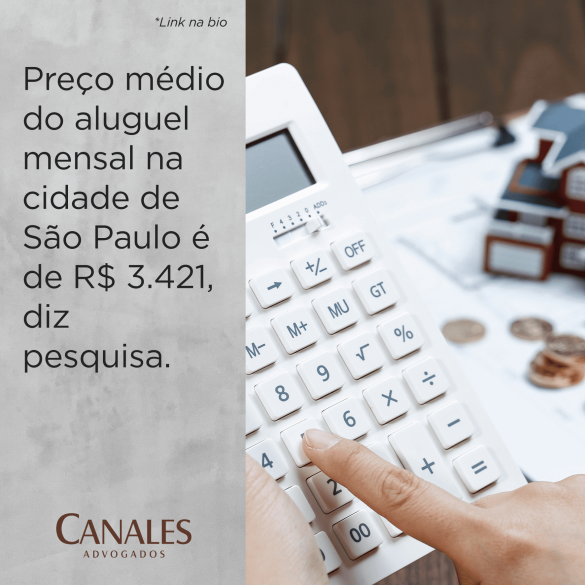 Preço médio do aluguel mensal na cidade de São Paulo é de R$ 3.421, diz pesquisa.